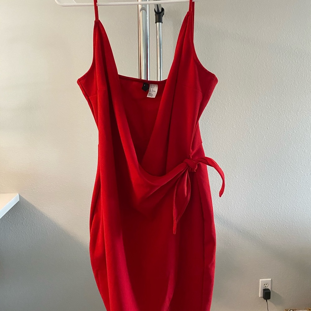 Red Mini Wrap Dress